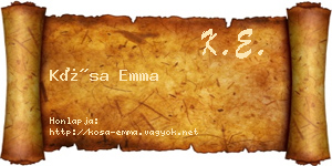 Kósa Emma névjegykártya