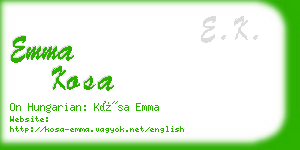 emma kosa business card