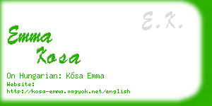 emma kosa business card